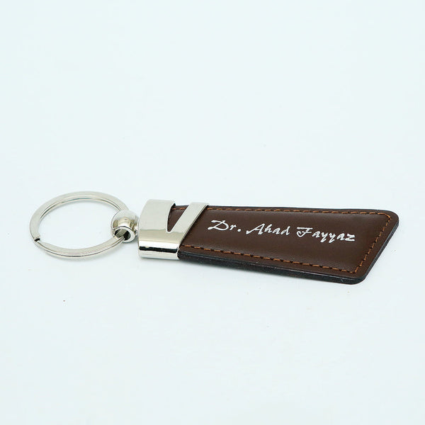 Brown Leather Z-Keychain