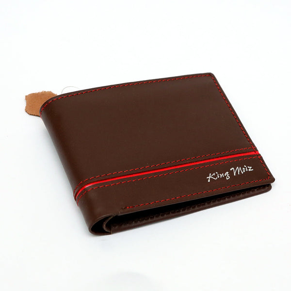 Brown red piping Wallet