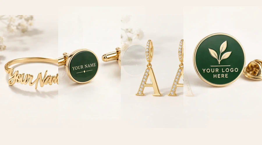 Multiple customized products in the Personalized Jewellery category