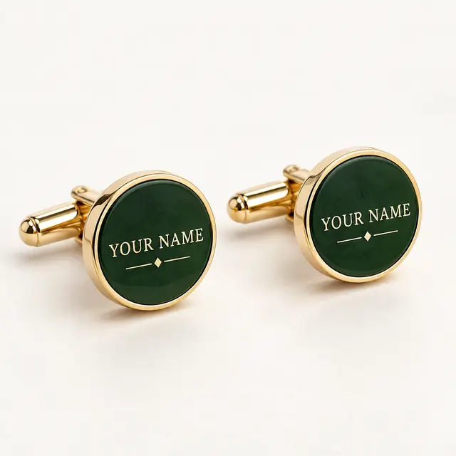 Custom engraved silver cufflinks