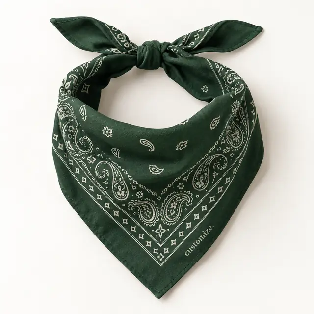 Custom Forest Green Bandana Mockup