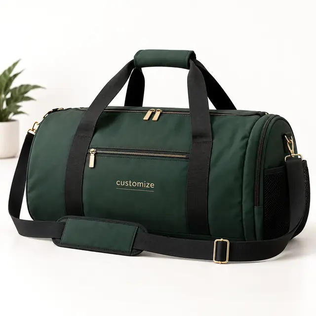 Custom forest green gym bag
