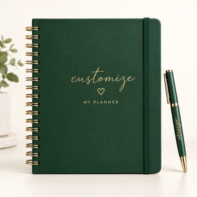 Custom forest green planner