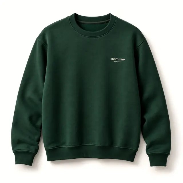 Custom forest green sweatshirt mockup