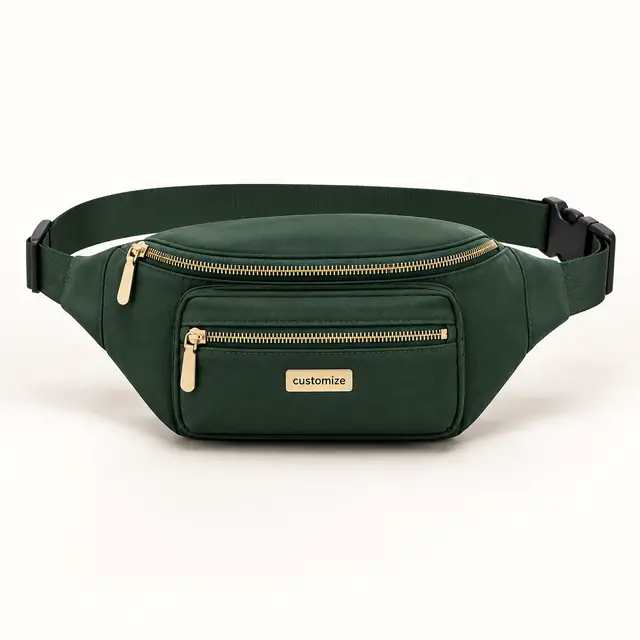 Custom forest green waist bag
