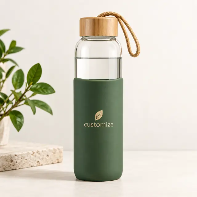Custom glass water bottle