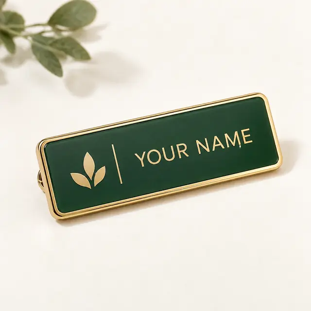 Custom name badge product mockup