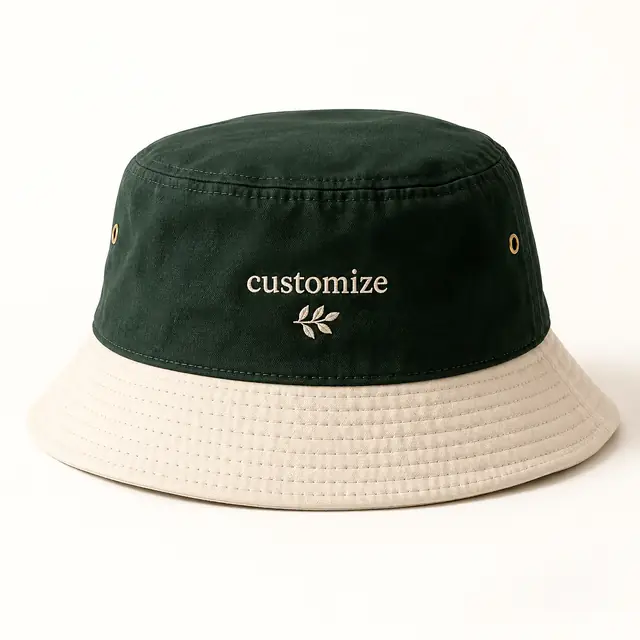 Customizable forest green bucket hat