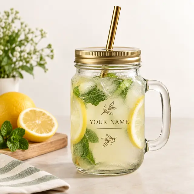Customizable Mason jar mugs