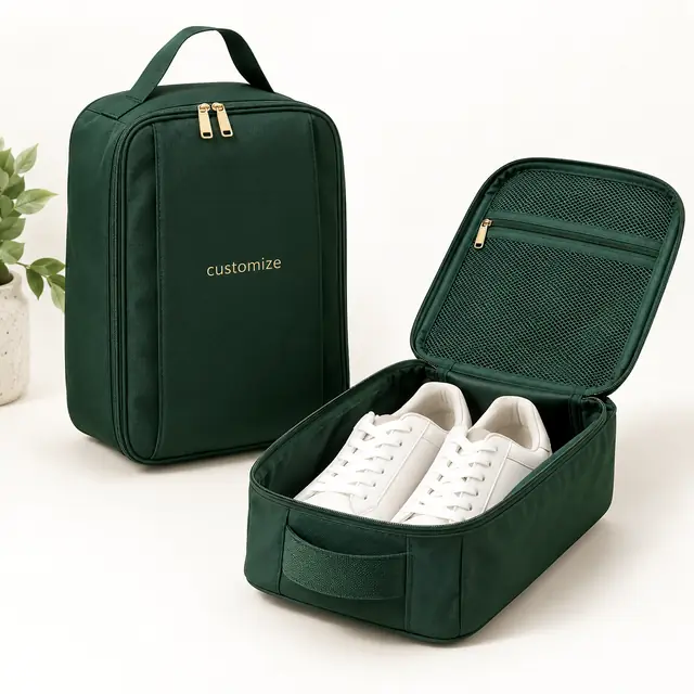 Customizable travel shoe bag set
