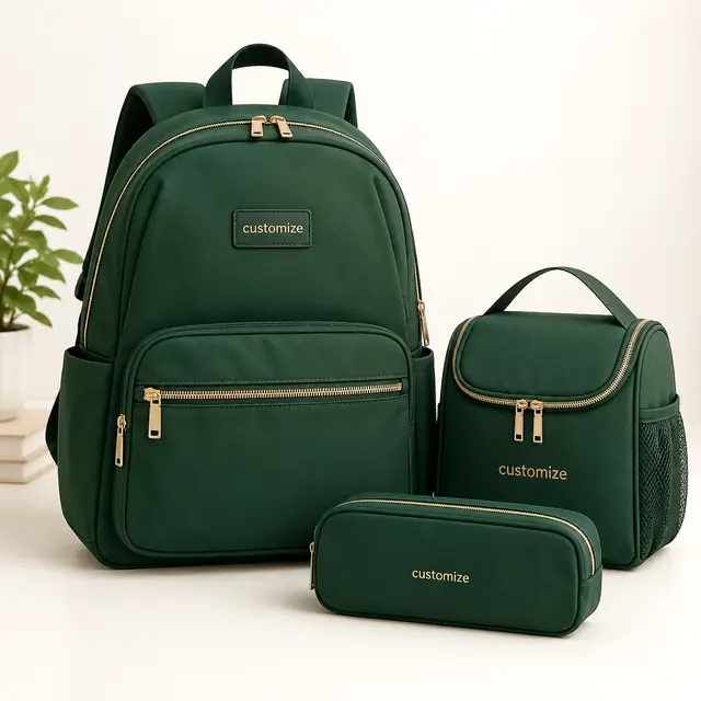 Customized Forest Green School Bag