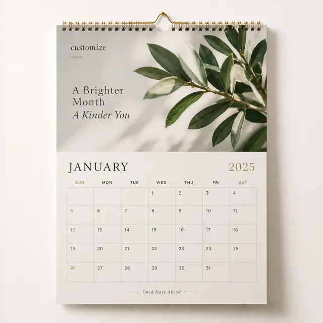 Elegant botanical wall calendar