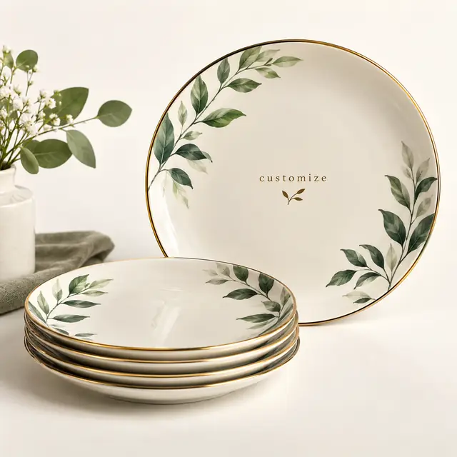 Elegant custom ceramic plate set