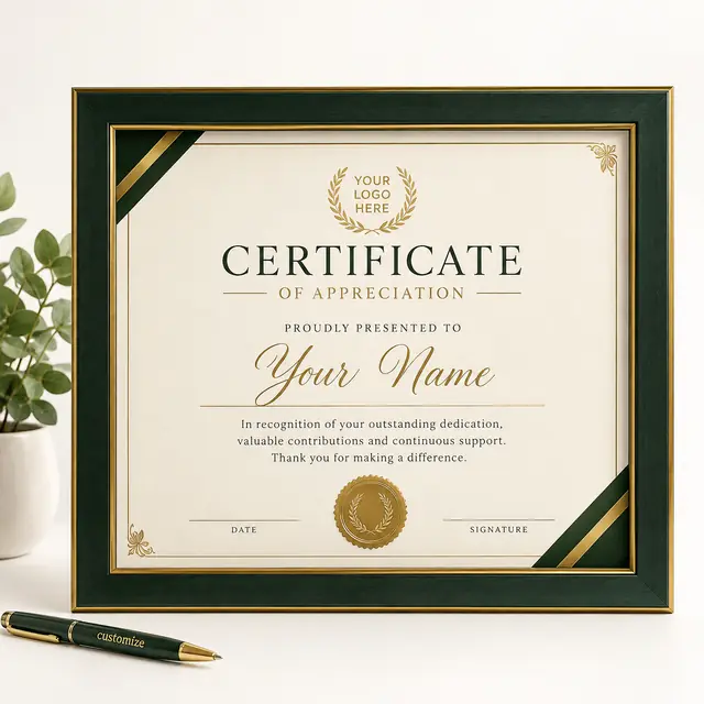 Elegant custom certificate mockup