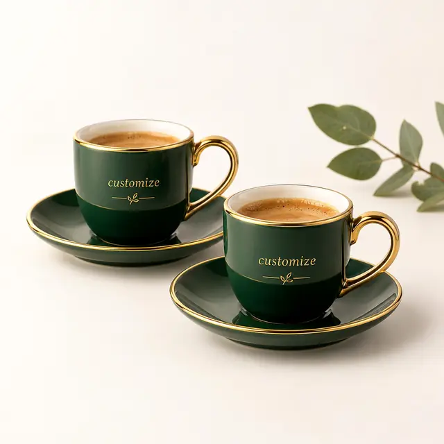 Elegant custom espresso cup set