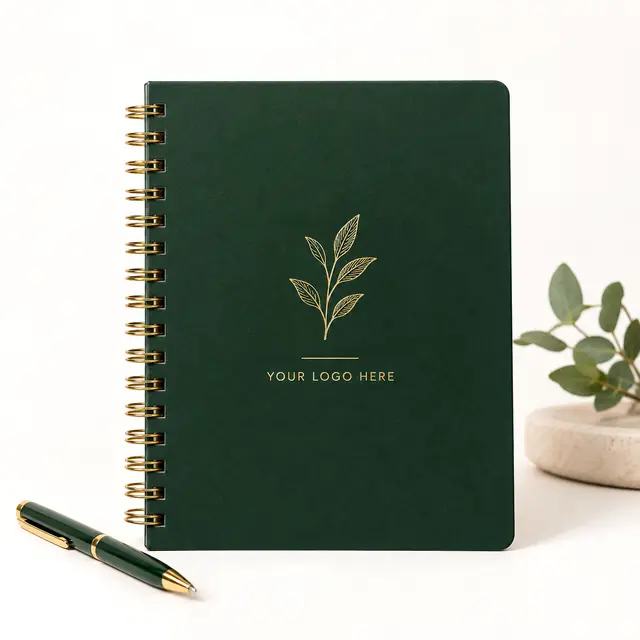 Elegant custom notepad in forest green