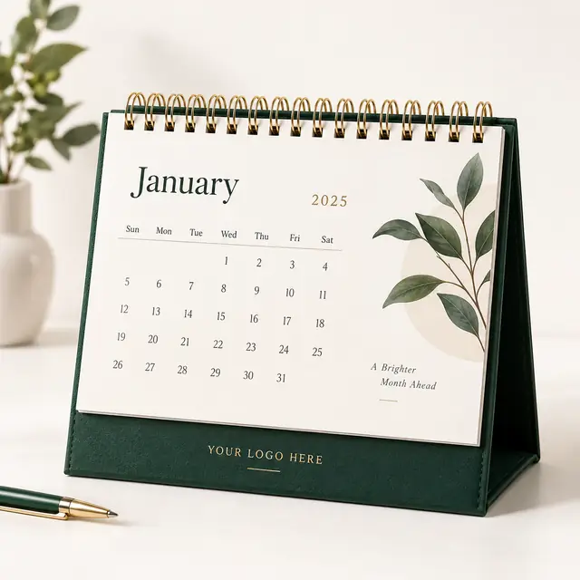 Elegant customizable desk calendar