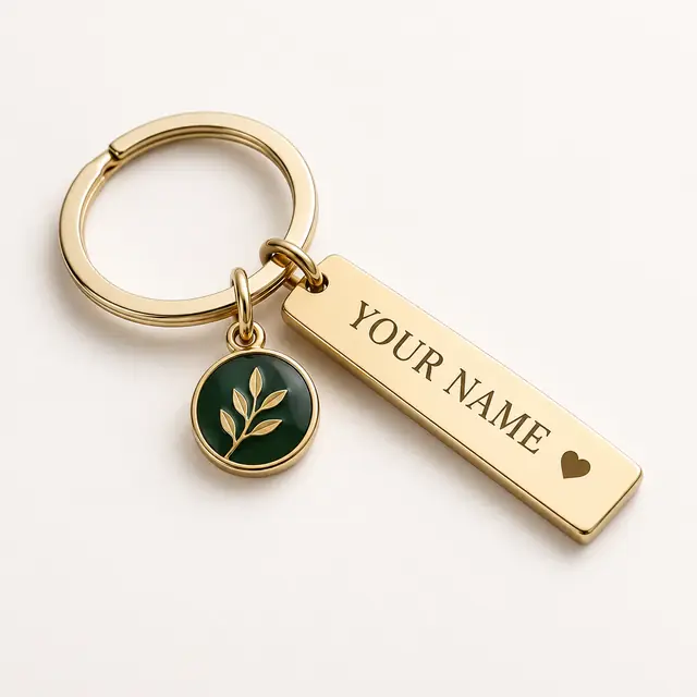 Elegant engraved keychain with custom name