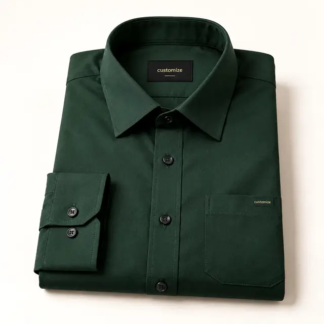 Elegant forest green formal shirt