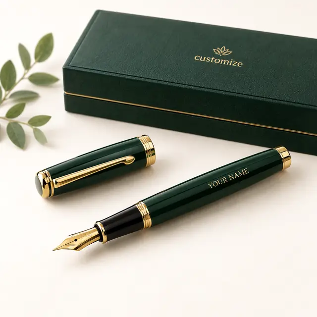 Elegant forest green fountain pen