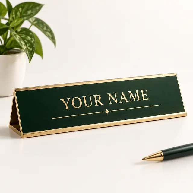Elegant personalized desk nameplate