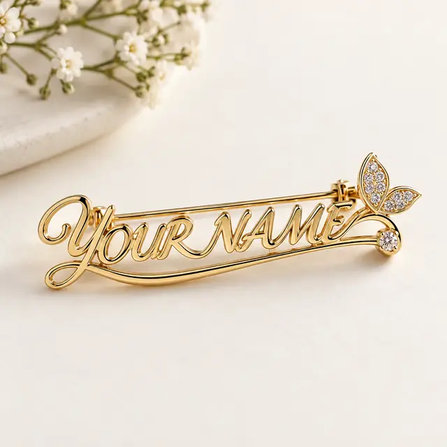 Elegant Personalized Name Brooch