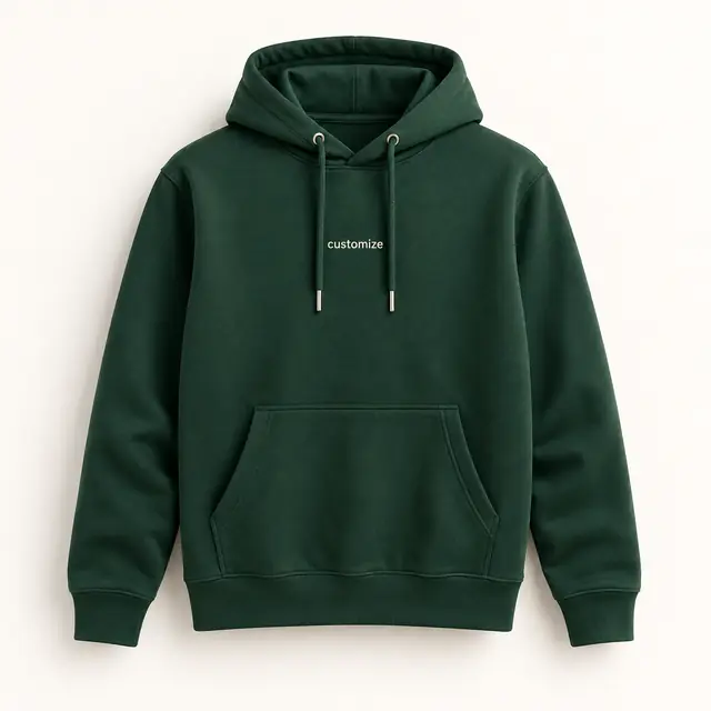Forest green custom hoodie mockup