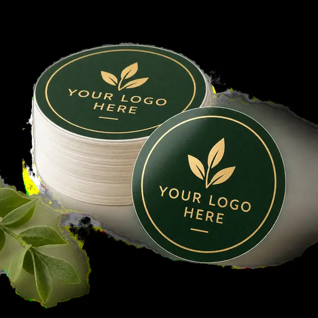Forest green custom logo stickers