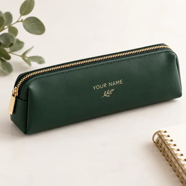 Forest Green Custom Pencil Pouch