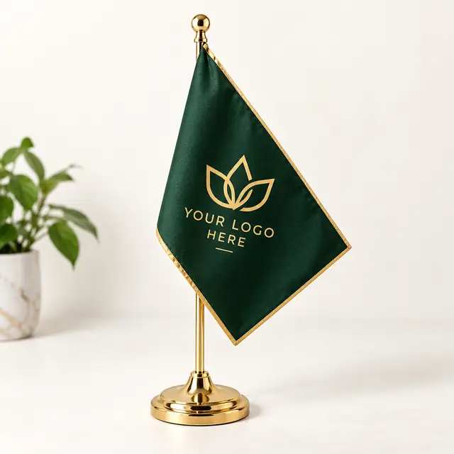 Forest green custom table flags
