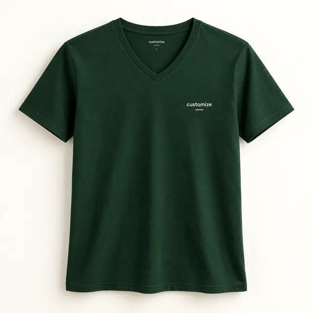 Forest green V-neck T-shirt