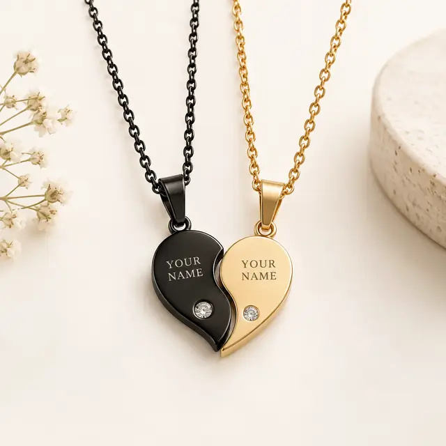 Personalized Couple Necklace Set