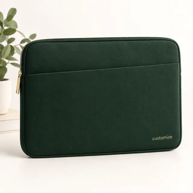 Personalized forest green laptop sleeve