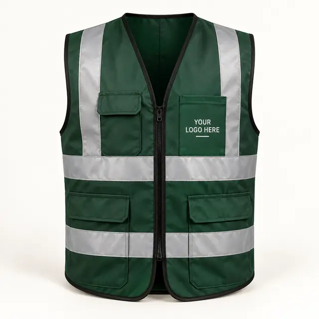 Reflective safety vest with logo